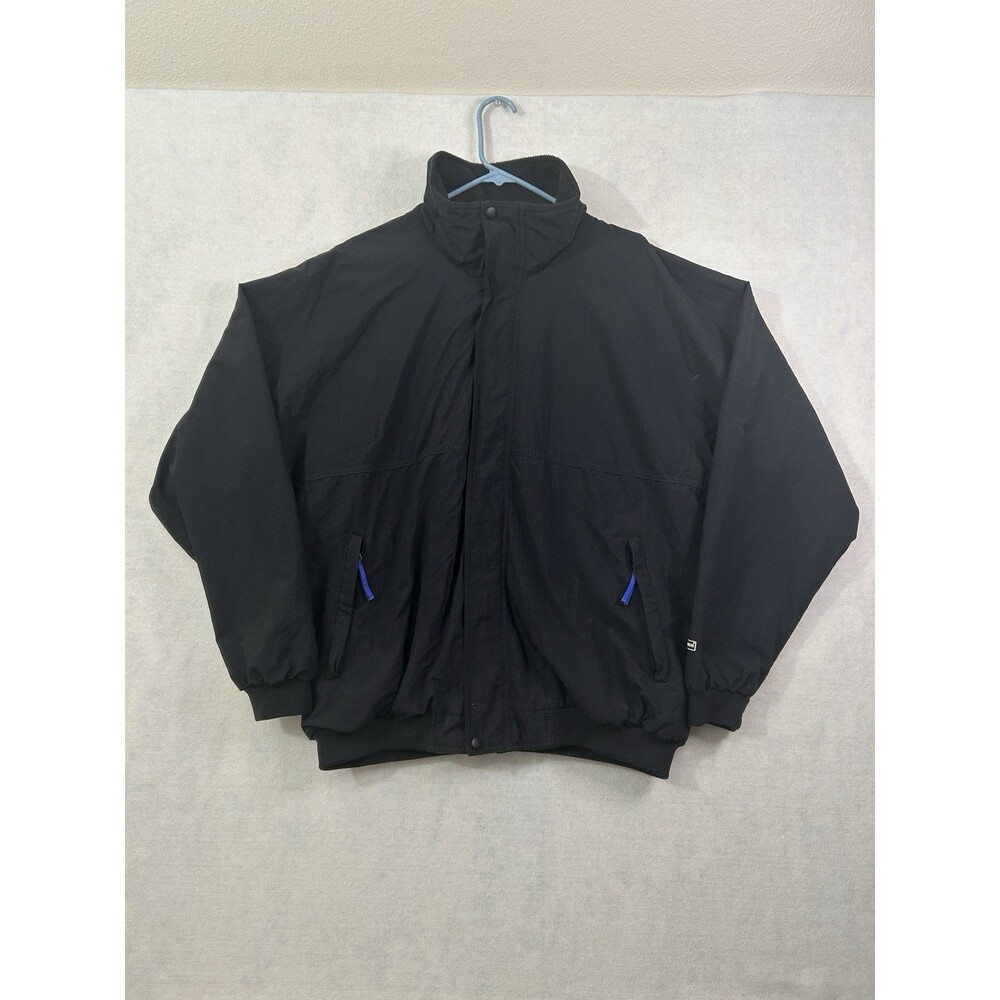 Vintage Helly Hansen Black Fleece Lined Bomber Jacket Large KS T Windbreaker